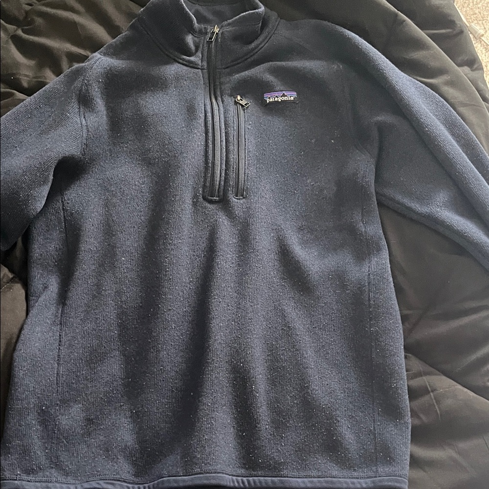 Patagonia Men's Dark Blue Zip-Up Sweater